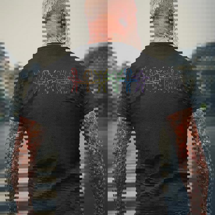 Hula Hoop LGBT Rainbow Hoop Dancer Hooping Hooper Hula Hoop Men's Back Print T-Shirt Gifts for Old Men