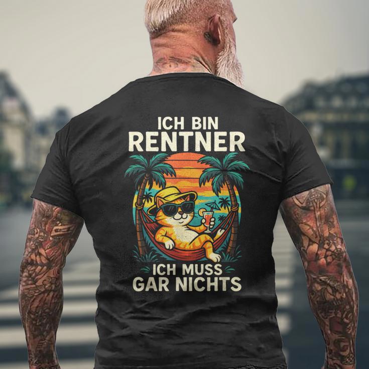 Ich Bin Rentner Ich Muss Gar Nichts T-Shirt mit Rückendruck Geschenke für alte Männer