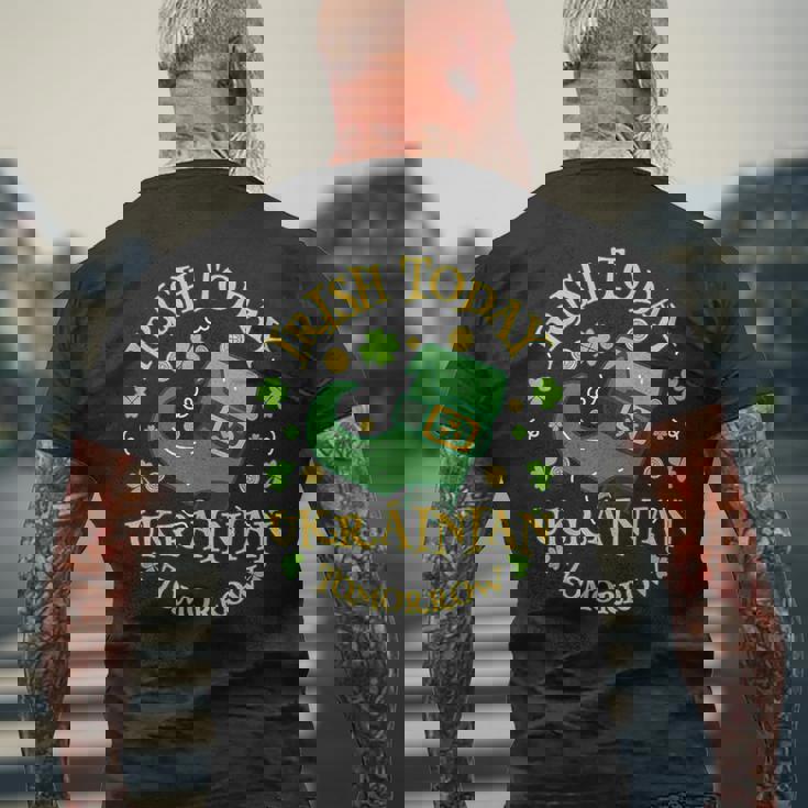 Irish Today ウクライナ Tomorrowt Patrick's Day メンズTシャツ バックプリント 高齢者への贈り物