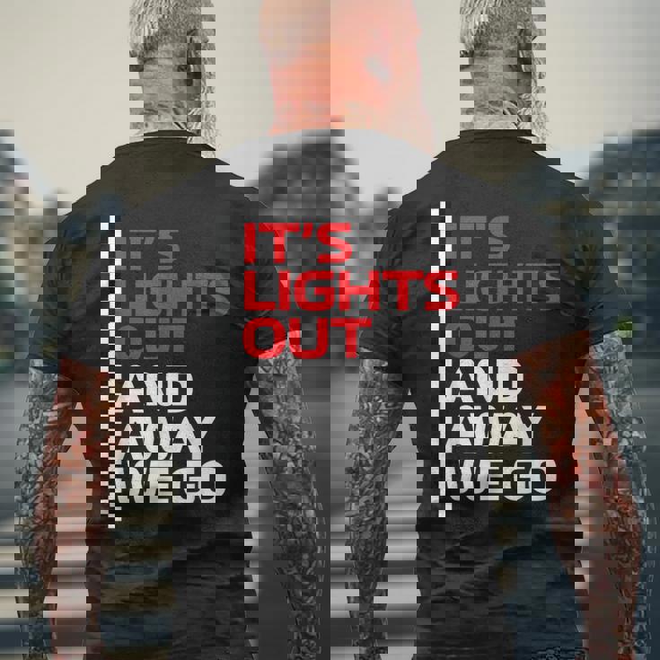 It's Lights Out And Away We Go Race Weekモータースポーツレーシング メンズTシャツ バックプリント 高齢者への贈り物