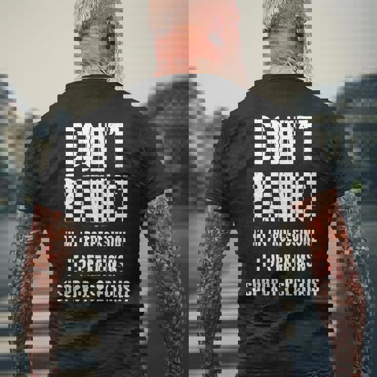 It運用サポートスペシャリスト メンズTシャツ バックプリント 高齢者への贈り物