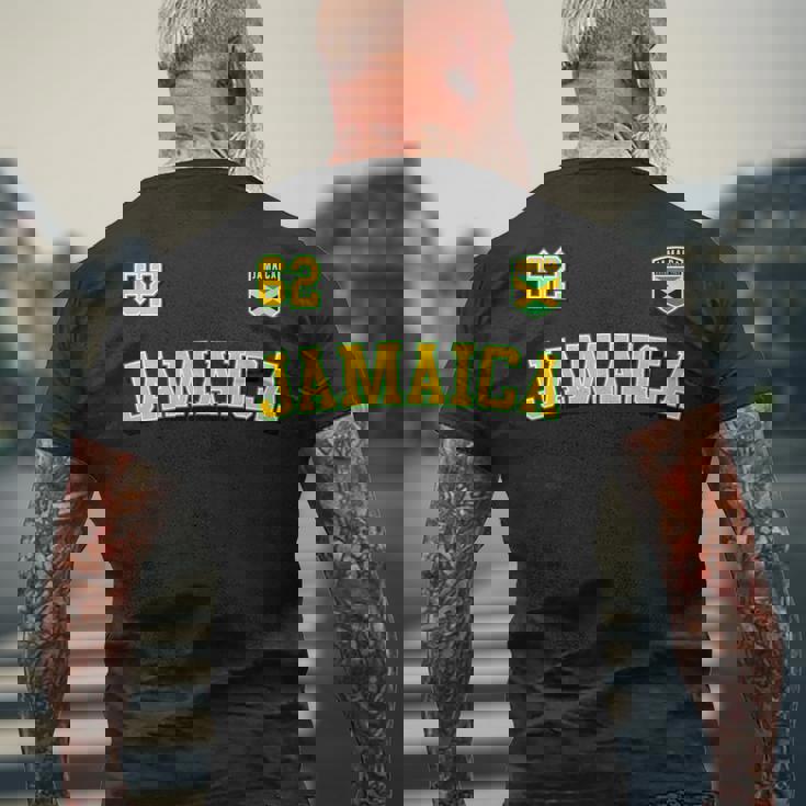 Jamaica 62 2024 年独立記念日ジャマイカ国旗ジャージ 長袖tシャツ メンズTシャツ バックプリント 高齢者への贈り物