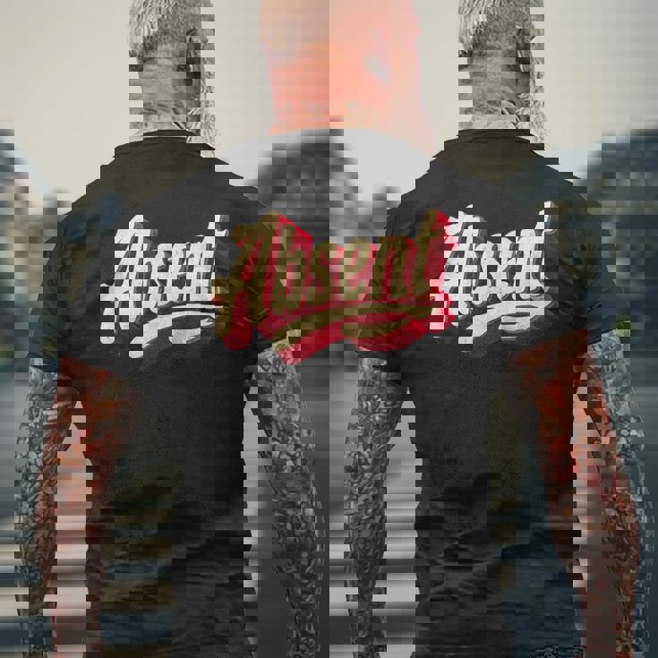 Joli Costume Emblème Absent T-shirt imprimé au dos Cadeaux pour les vieillards