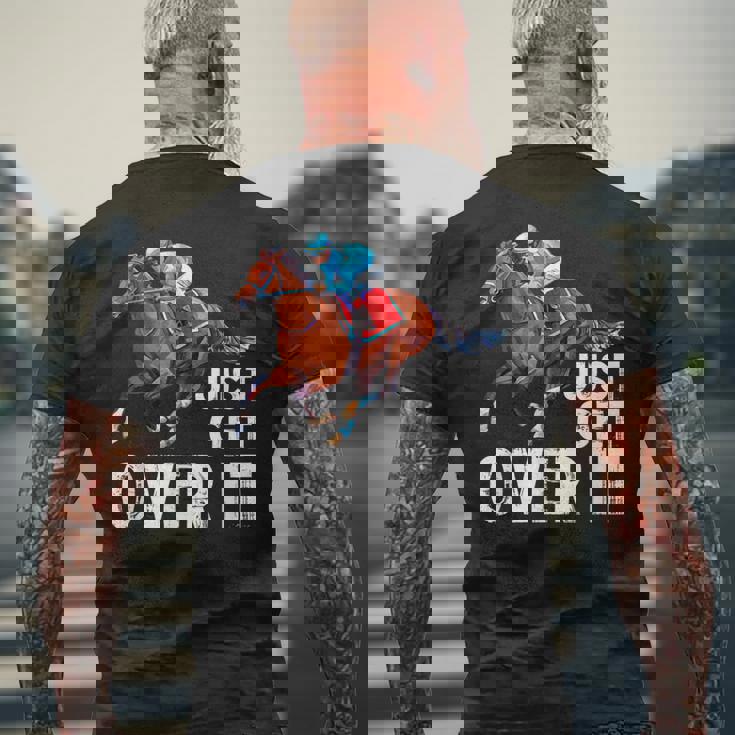 Just Get Over It 馬ショー ジャンピング乗馬 メンズTシャツ バックプリント 高齢者への贈り物