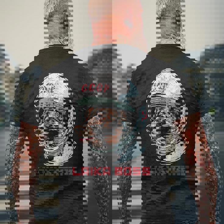 Laika Boss ヴィンテージ Cccp ソビエトロシアソ連宇宙犬 メンズTシャツ バックプリント 高齢者への贈り物