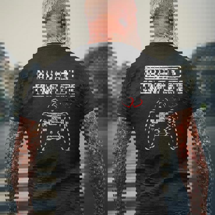 Level 1 完全 1St Wedding Anniversary First Year Him Her メンズTシャツ バックプリント 高齢者への贈り物