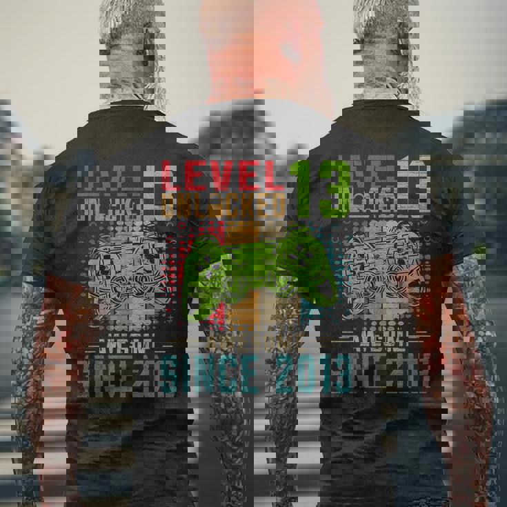 Level 13 Unlocked Birthday 13 Year Old 13Th Birthday メンズTシャツ バックプリント 高齢者への贈り物