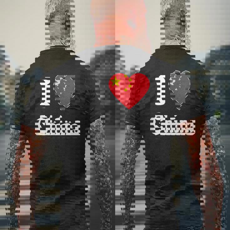 I Love China I Heart China Chinese メンズTシャツ バックプリント 高齢者への贈り物