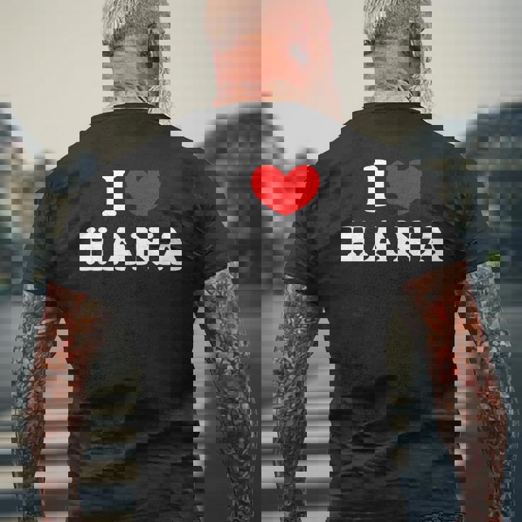 I Love Hana 私は愛する Hana メンズTシャツ バックプリント 高齢者への贈り物