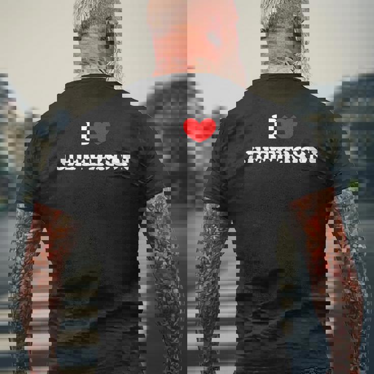 I Love Jefferson 私は愛する Jefferson メンズTシャツ バックプリント 高齢者への贈り物