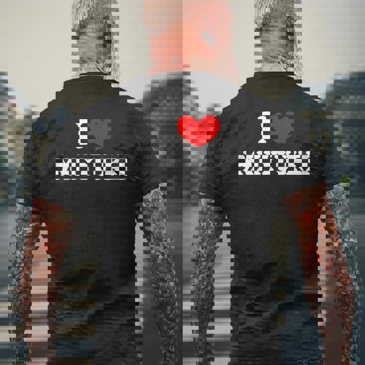 I Love Miyuki 私は愛する Miyuki メンズTシャツ バックプリント 高齢者への贈り物