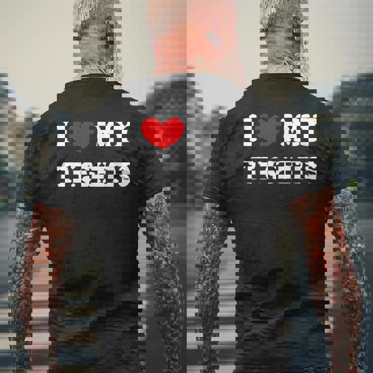 I Love My Tights タイツが大好き メンズTシャツ バックプリント 高齢者への贈り物