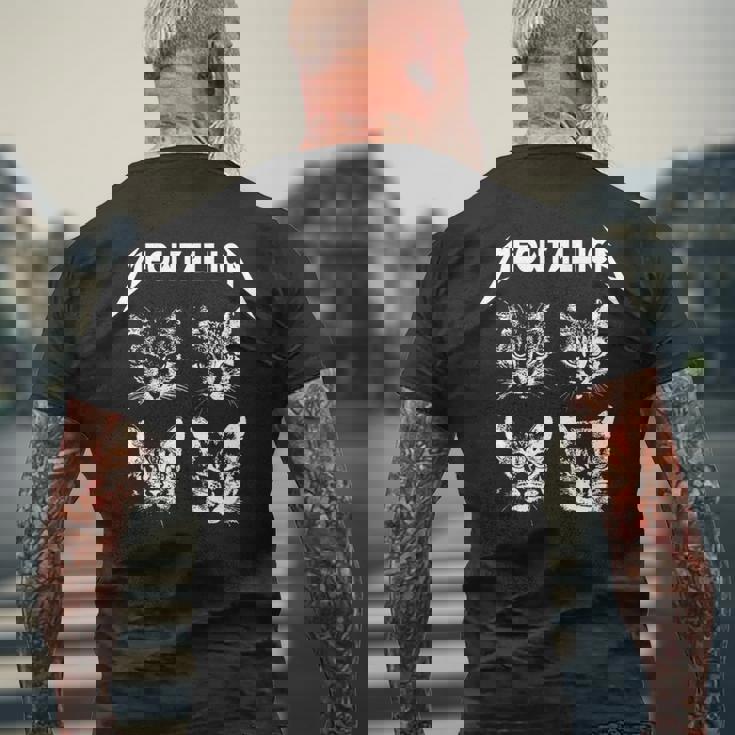 Meowtallica ブラック ホワイト 面白い パロディバンド 猫 子猫 恋人 長袖tシャツ メンズTシャツ バックプリント 高齢者への贈り物