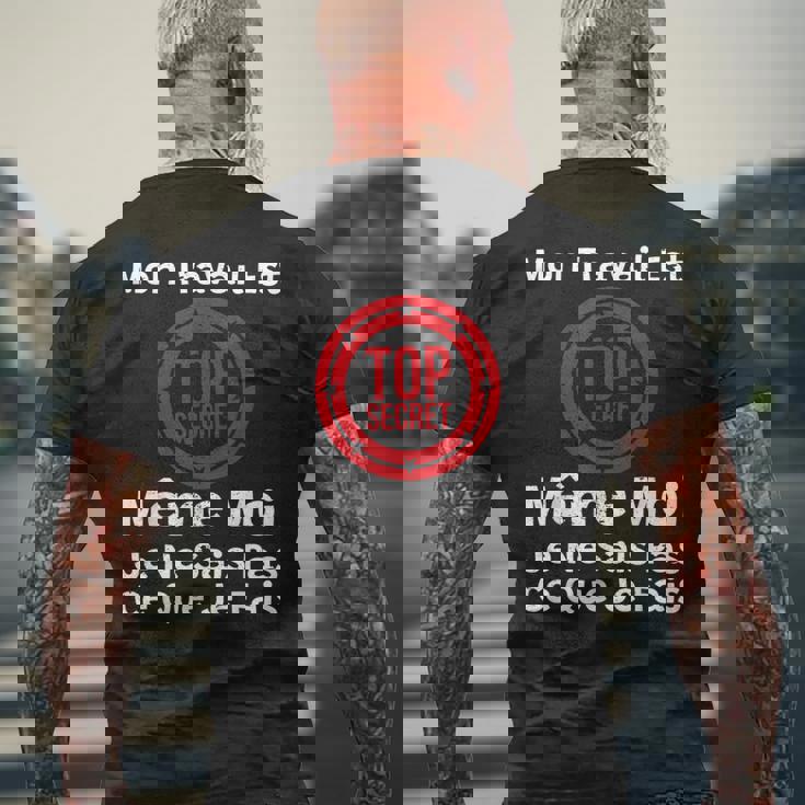 Mon Travail Est Topecret Humour Nouvel Emploi Collègue T-shirt imprimé au dos Cadeaux pour les vieillards