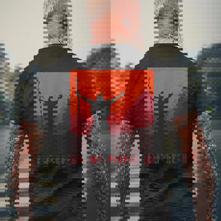 Moses Parts The Redea ユダヤ人 過越祭 ホリデー メンズTシャツ バックプリント 高齢者への贈り物