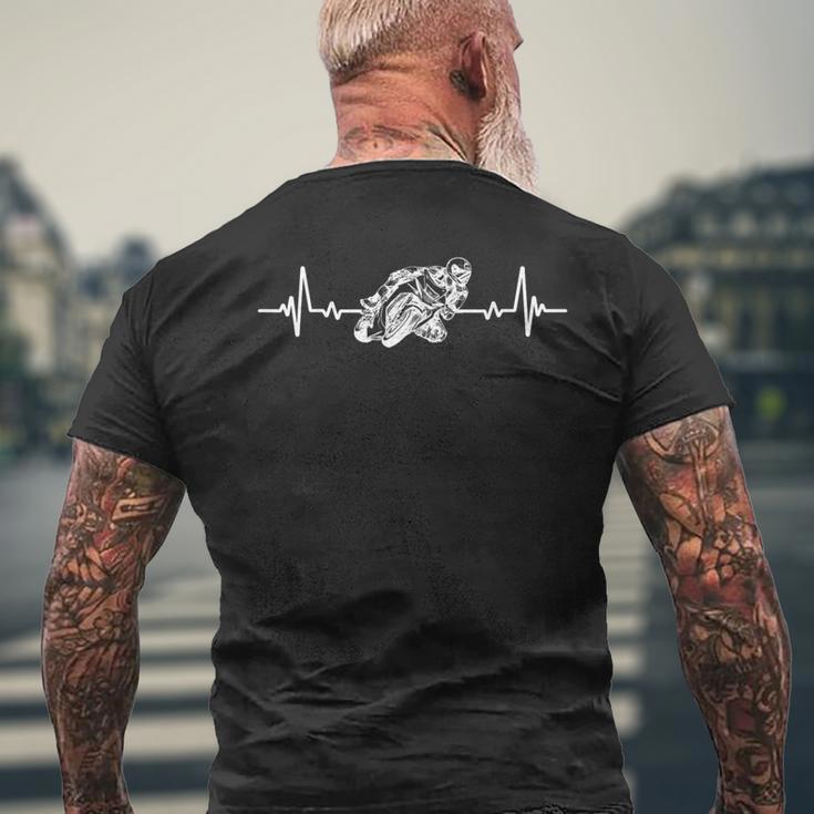 Moto Gp Courses Battement De Coeur Moto Motos Motard Humour T-shirt imprimé au dos Cadeaux pour les vieillards