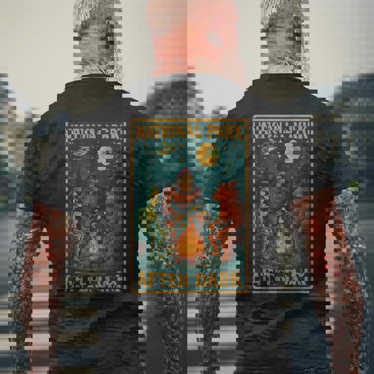 National Park After Dark Alien Bigfoot Bear Camping Men's T-shirt Back Print Gifts for Old Men National Park After Dark Alien Bigfoot Bear Camping Men's T-shirt Back Print Gifts for Old Men