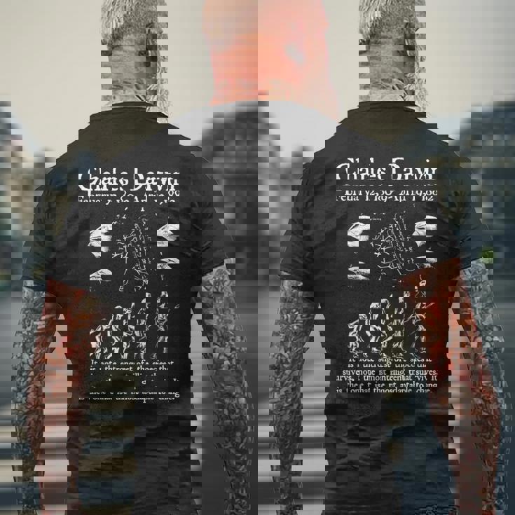 Nerdyintage ダーウィン進化生物学科学教師 メンズTシャツ バックプリント 高齢者への贈り物