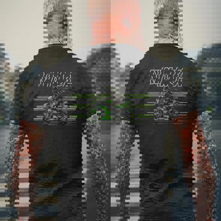 Ninja H2 忍者 ライダー バイカー スポーツバイク スーパースポーツ フルカウル レーサーレプリカ ツアラー メンズTシャツ バックプリント 高齢者への贈り物