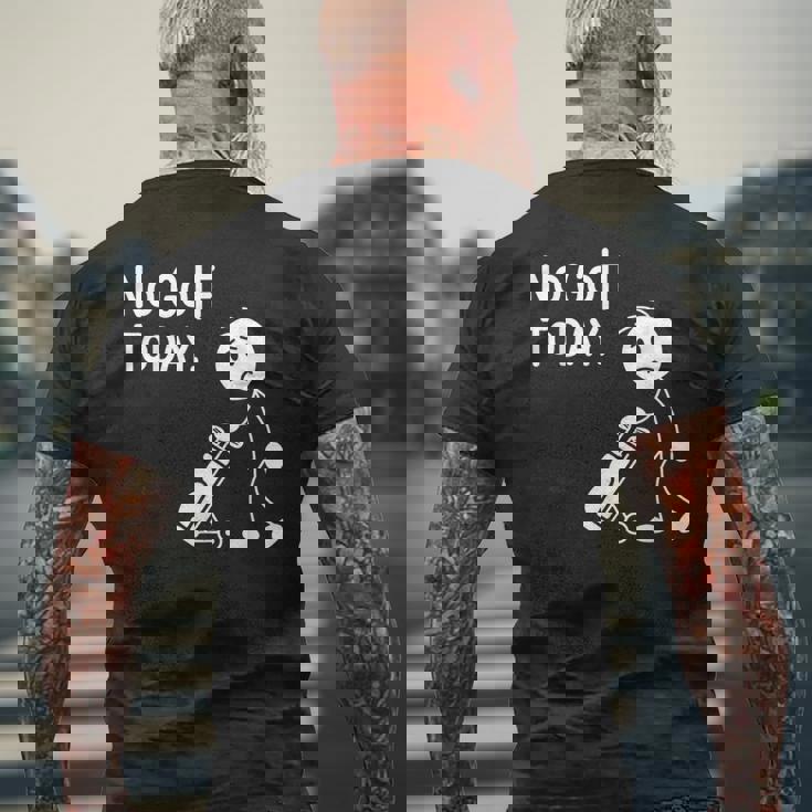 No Golf Todayadtick Man ユーモア ゴルフカートを押す メンズTシャツ バックプリント 高齢者への贈り物