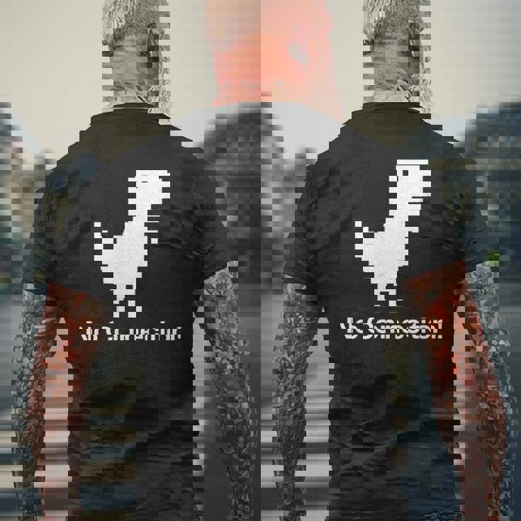 No Internet Dinosaur- No ConnectionChrome Brower メンズTシャツ バックプリント 高齢者への贈り物