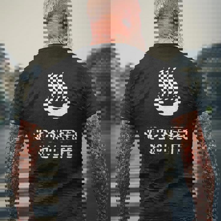 No Onsen No Life 温泉好き メンズTシャツ バックプリント 高齢者への贈り物