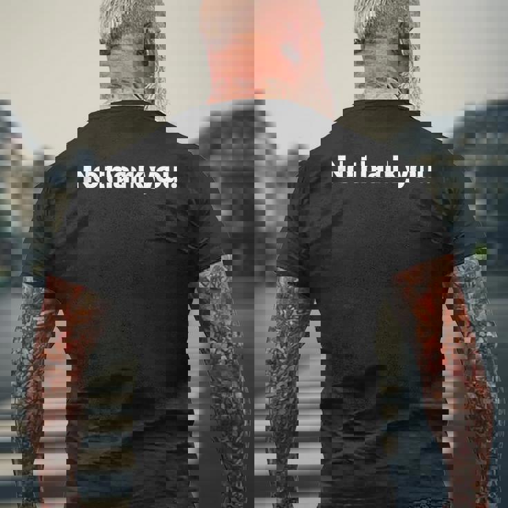 No Thank You メンズTシャツ バックプリント 高齢者への贈り物