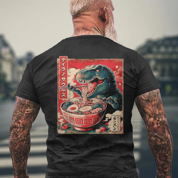 Nouilles Japonaisesintage T-Rex Dinosaure Ramen T-shirt imprimé au dos Cadeaux pour les vieillards