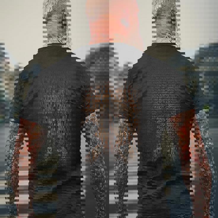 Pater Noster ラテンキリスト教 祈り インスピレーション メンズTシャツ バックプリント 高齢者への贈り物