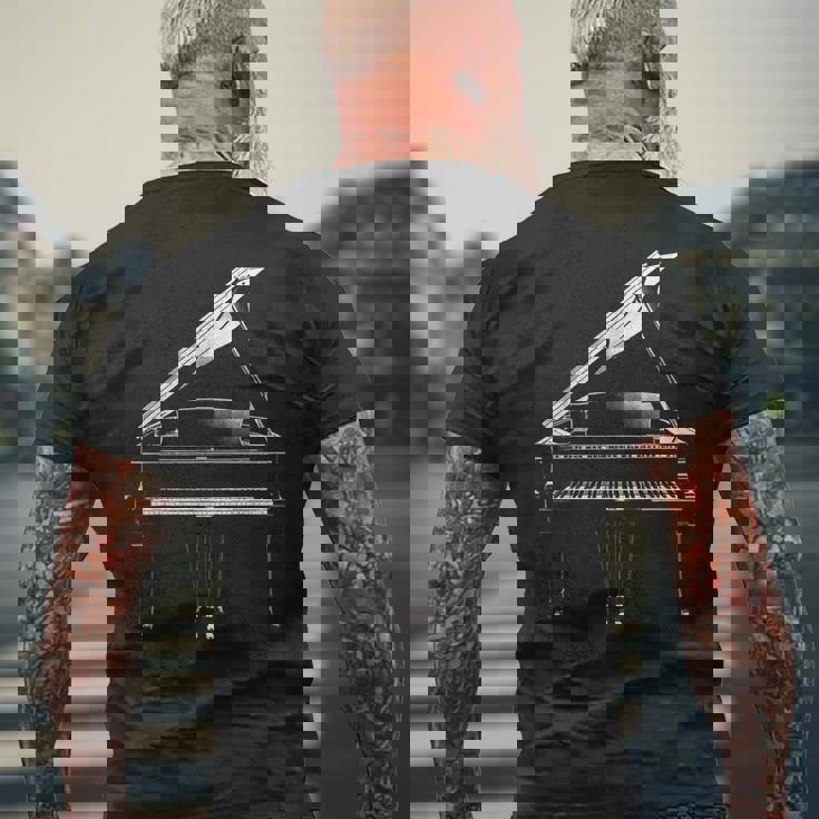 Piano À Queue Instrument De Musique Illustration Graphique Piano À Queue T-shirt imprimé au dos Cadeaux pour les vieillards