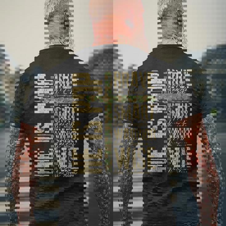 He Is Pop Camo Religious Father's Day Christian Dad Bible Men's Back Print T-Shirt Gifts for Old Men