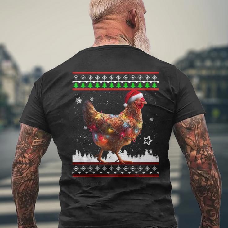 Pull Moche De Noël Amusant Père Noël Poulet T-shirt imprimé au dos Cadeaux pour les vieillards