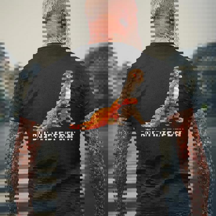 Punch The Monkey Built Different 3 ホワイトテキスト メンズTシャツ バックプリント 高齢者への贈り物