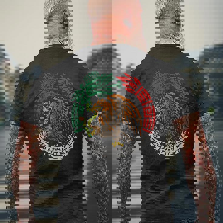 Quetzalcoatl ウロボロス アステカ 羽つき 蛇 メキシコ国旗 メンズTシャツ バックプリント 高齢者への贈り物