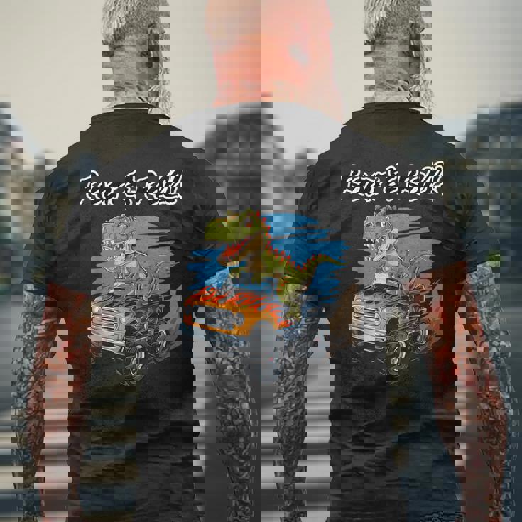 Roar & Roll Dinosaure Monster Truck T-shirt imprimé au dos Cadeaux pour les vieillards