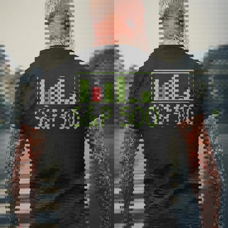 S&P 500 アメリカ株インデックス証券取引知識財務 メンズTシャツ バックプリント 高齢者への贈り物