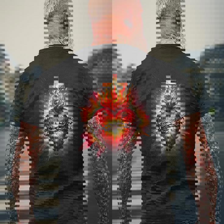 Sacré-Cœur De Jésus Dévotion Catholique Foi T-shirt imprimé au dos Cadeaux pour les vieillards