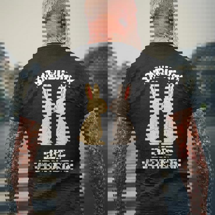 Somebunny Loves Web Cute Easter Bunny Web Er Men's Back Print T-Shirt Gifts for Old Men Somebunny Loves Web Cute Easter Bunny Web Er Men's Back Print T-Shirt Gifts for Old Men