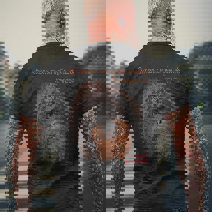 Tête D'orang-Outan Bornéen Mâle T-shirt imprimé au dos Cadeaux pour les vieillards