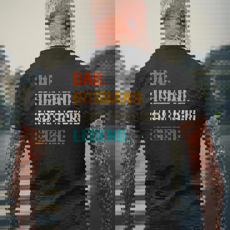 Uomo Papà Marito Kart Racing Leggenda Kart Racer T-shirt da uomo con stampa posteriore Regalos para ancianos