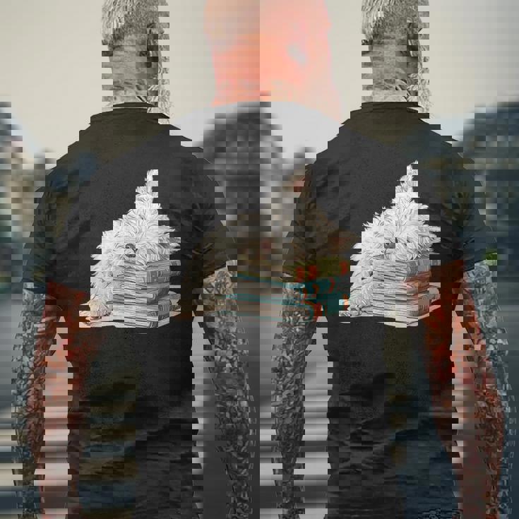 West Highland Terrier Books 犬種 ウェスティ メンズTシャツ バックプリント 高齢者への贈り物