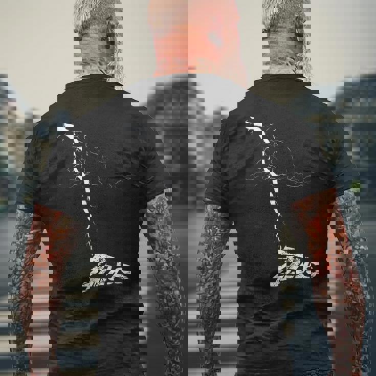 Zeus ギリシャ神話 ギリシャ神話 ギリシャ神 古代ギリシャ 稲妻 メンズTシャツ バックプリント 高齢者への贈り物