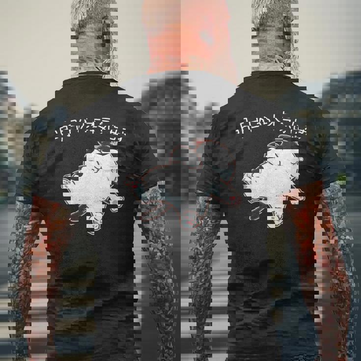 「明日から本気出す」 猫 ネコ好き 面白い 筆文字 ユーモア満点 おもしろ メンズTシャツ バックプリント 高齢者への贈り物