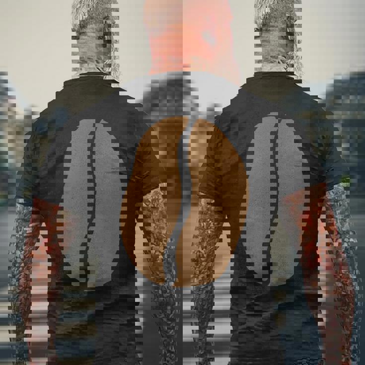 【コーヒー豆】珈琲 デザイン コーヒー柄 おもしろ 面白い 可愛い ネタ ウケ狙い シンプル 喫茶店 コーヒー好き 変な メンズTシャツ バックプリント 高齢者への贈り物