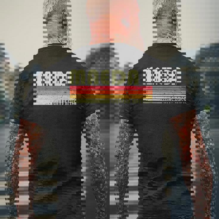 【前田 まえだ】名前 名字 家族お揃い ギャグ ネタ ウケ狙い 贈り物 ギフト 面白い おもしろ メンズTシャツ バックプリント 高齢者への贈り物