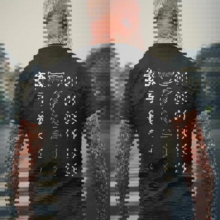 【餃子食べたい】視力検査 目 ぎょうざ おもしろ 面白い ウケる ふざけ ギャグ ネタ ウケ狙い 可愛い 笑える 変な メンズTシャツ バックプリント 高齢者への贈り物