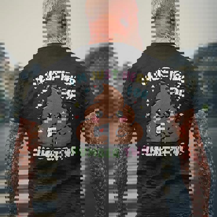 おもしろうんち二日目のためだけにここにいるよ メンズTシャツ バックプリント 高齢者への贈り物