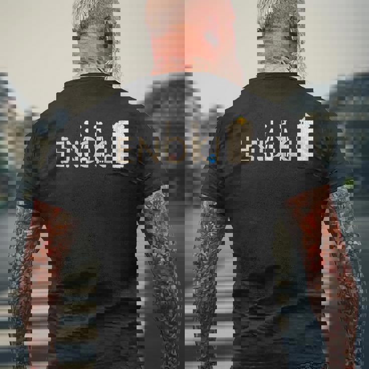 くりこ ギブミー睡眠 『Enoki』 きのこ シュール 男女兼用 グッズ メンズTシャツ バックプリント 高齢者への贈り物