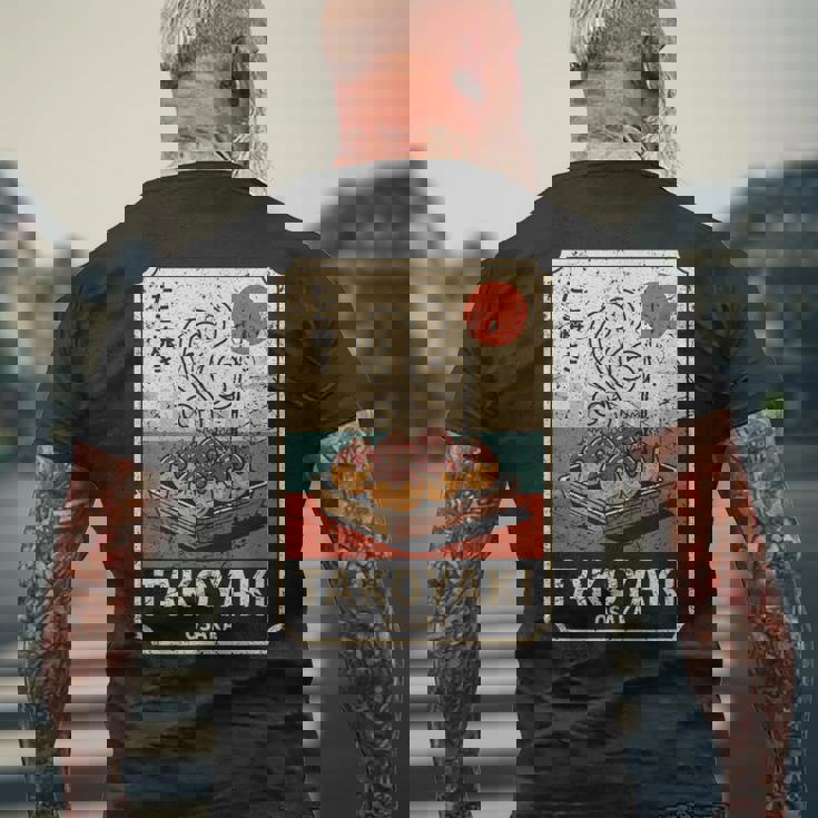 たこ焼きボール 道頓堀 日本 レトロ 和 漢字 お土産 メンズTシャツ バックプリント 高齢者への贈り物