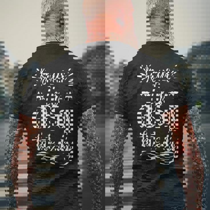 だって私はギブソンだから面白い メンズTシャツ バックプリント 高齢者への贈り物